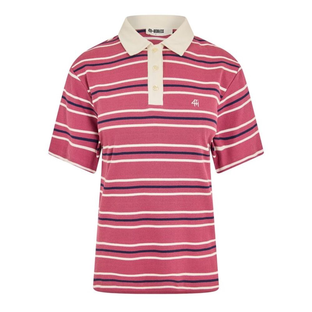 4th & Reckless Womens/Ladies Ralph Rugby Polo Shirt / Navy/Cream